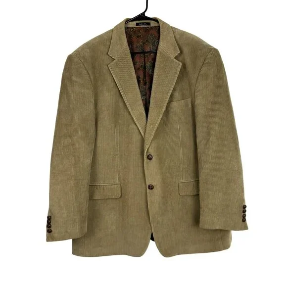 Lauren Ralph Lauren Mens 46R Corduroy Sport Coat Brown Jacket Blazer
